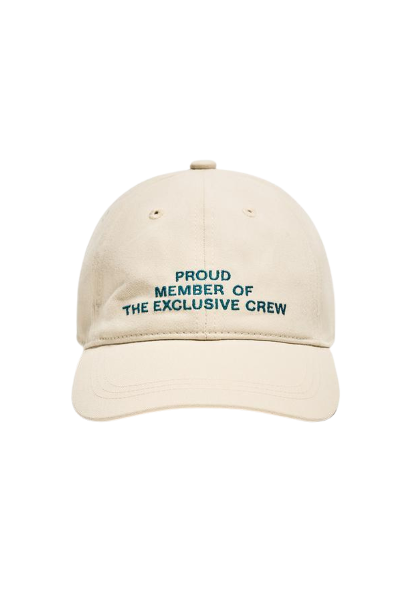 Gorra para hombre color blanco con texto azul bordado minimalista para vestir Sin modelo